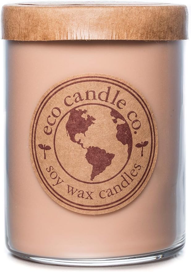ECO CANDLE CO. Recycled Candle, Homesick, 18 oz. Double Wick - Scents of Apples, Sugar, Butter, & Spices - 100% Soy Wax, No Lead, Kraft Paper Label & Lid, Hand Poured, Midwest Grown Soybeans - Bloomnest