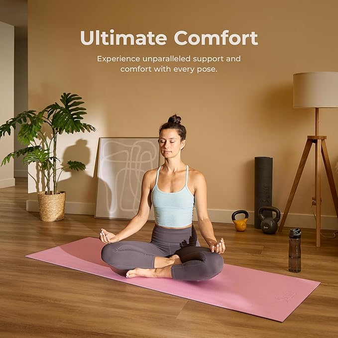 Sunny Health & Fitness Non-Slip Yoga Mat – Durable, Anti-Tear, Lightweight, Cushioned Support for Yoga, Pilates, Stretching Exercises, Meditation and Floor Workouts | Multiple Sizes & Colors - Bloomnest