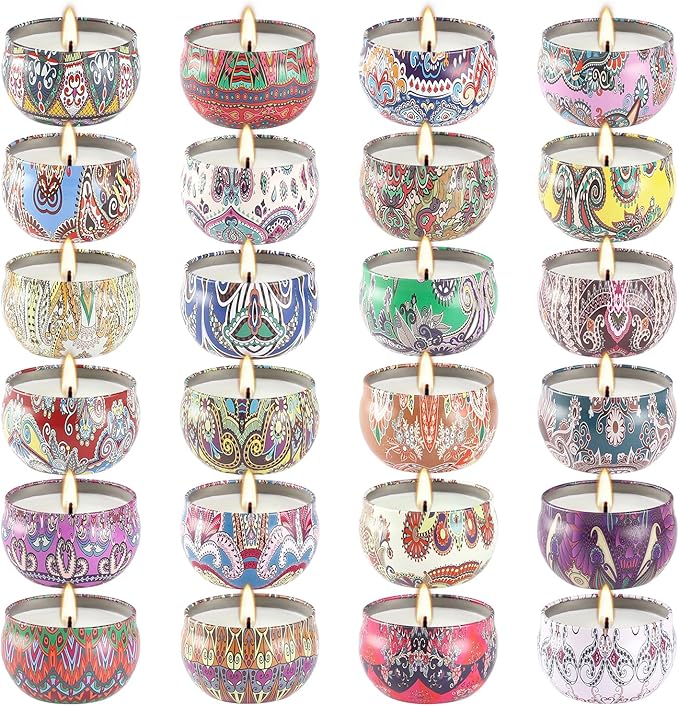 Scented Candles Gift Set, 2.5 oz Soy Wax Aromatherapy Candle for Home, Romantic Candles Gift for Mother Day Christmas Valentines Birthday (24 Pack) - Bloomnest