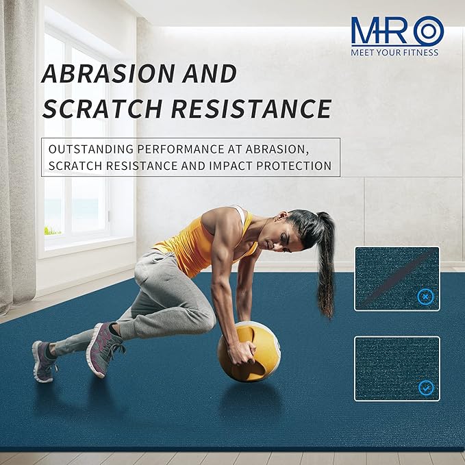 MRO Extra Large Exercise Mat For Home Gym, 8'x4.5'/7'x4.5'/6'x4.5'(7mm) Workout Mats for Gym Flooring, Non-Slip, Extra Thick Durable Cardio Mat, Ideal for Plyo, Weights, MMA, Jump Rope -Shoe Friendly - Bloomnest