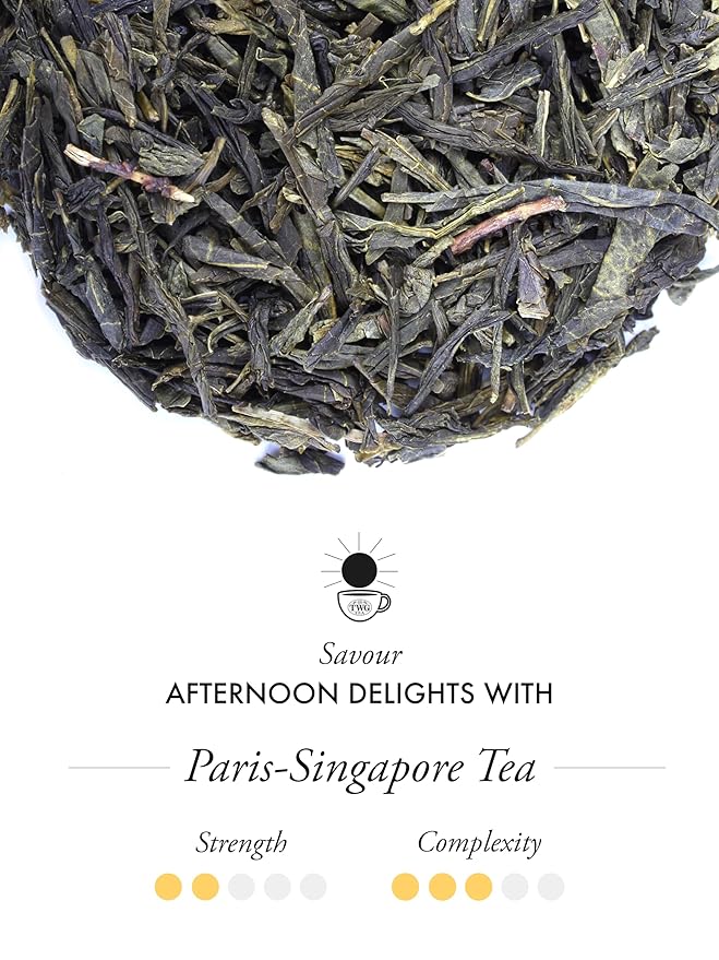TWG Tea | Paris-Singapore Tea | Green Tea | Cherry Blossoms & Red Fruits | 15 Hand Sewn Cotton Teabags | Gift Set - Bloomnest