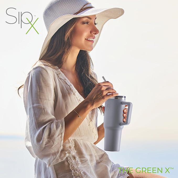 SIPX™ Insulated Tumbler With Lid And Straw, 30oz. Tumbler With Handle Keeps Cold 12 Hours, Water Bottle Thermos With Lid, BPA-Free Reusable Insulated Coffee Tumblers, Travel Mug Great For Beach Party - Bloomnest