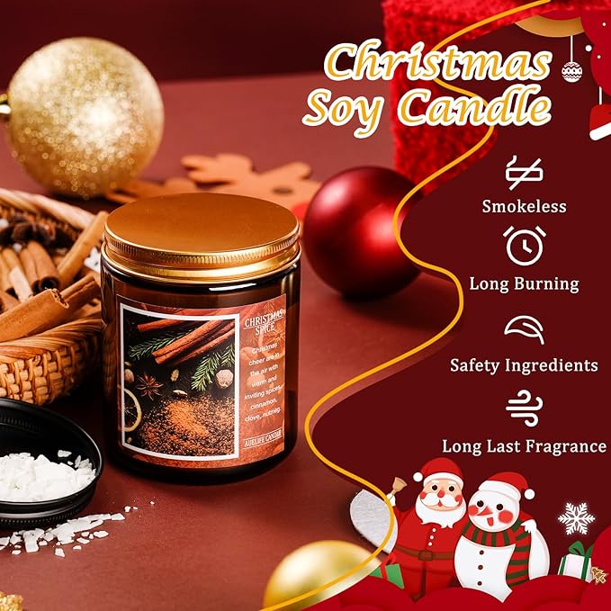 Christmas Candle | Christmas Cookies Candle Scents of Merry Cookie Dough Sugar Cookies for Santa Holiday, Christmas Scented Candles for Home - 7 oz Aromatherapy Jar Candles, Gift for Women and Men - Bloomnest