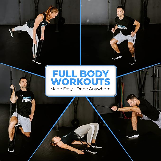 Pull Up Assistance Resistance Bands - Long Loop Power Bands for Men and Women - Strength Power Flexibility Training at Home & Gym - Ebooks & Workout Chart Included by Iron Core Fitness - Bloomnest