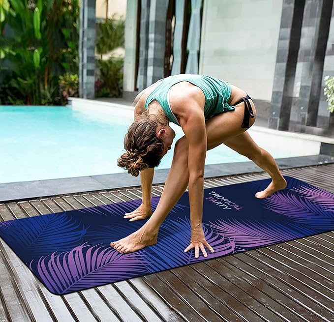 nuveti Yoga Mat Print Extra Thick TPE Non Slip Fitness Exercise Mat with Carrying Bag,72"x24" Extra Thick 6MM Exercise & Workout Mat for Yoga, Pilates Fitness and Floor Exercises - Bloomnest