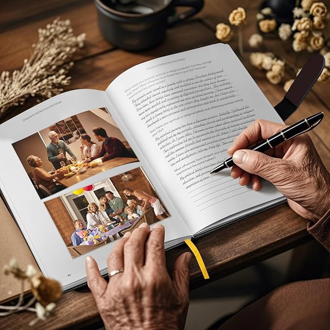 Artmag Grandma's Life Story Journal with 250+ Prompt Questions, Family Keepsake Book Leather Cover for Grandma to Share Her Memories for Birthday Mother's Day Christmas (Red) - Bloomnest