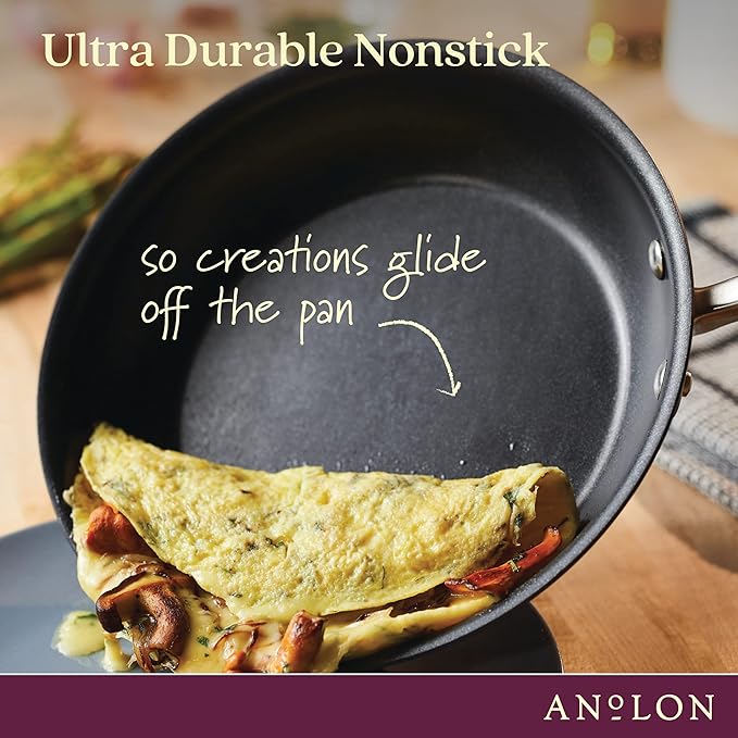 Anolon Advanced Home Hard-Anodized Nonstick Tapered Sauce Pan/Saucepot, 4.5-Quart (Moonstone) - Bloomnest