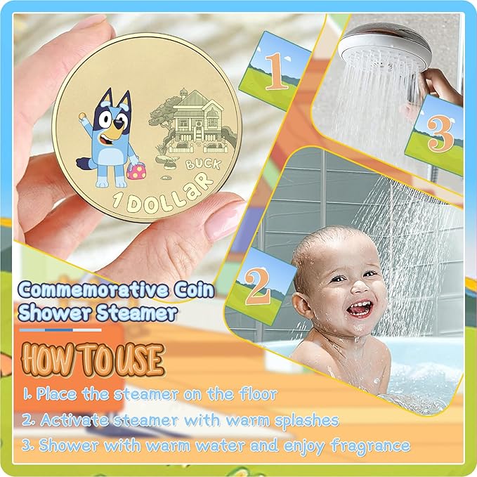 The Blue Heelers Gifts Set: Bath Bombs with Toys Inside, Shower Steamers, Felt Masks, Tattoos, Rubber Bag, Shoe Charms, Collapsible Cup, Storage Bag, Coloring, Gift Card&Sticker, Kids Best Gifts - Bloomnest
