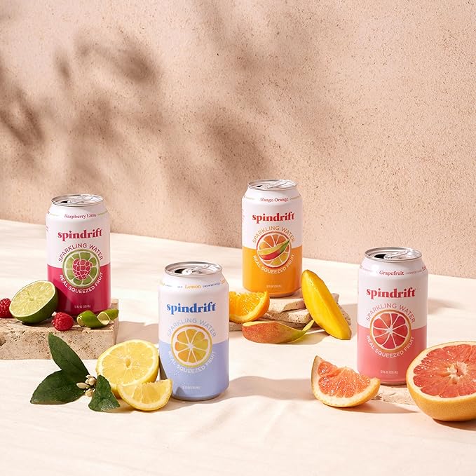 Spindrift Sparkling Water, 4 Flavor Variety Pack, Made with Real Squeezed Fruit, 12 Fl Oz (Pack of 20) - Bloomnest