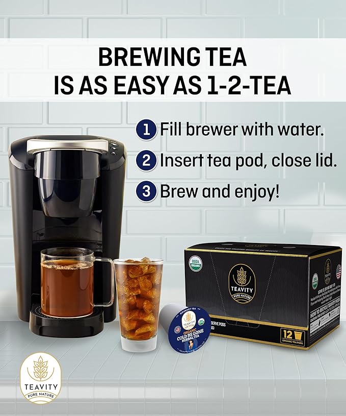Organic Rooibos Tea Pods for Keurig with Lemon, Mint, Licorice - Unsweetened Decaf Tea for K Cup Brewing - Cold- Be-Gone by Teavity (24 Tea Pods) - Bloomnest