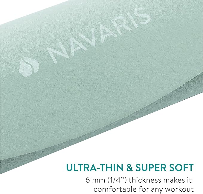 Navaris Round Yoga Mat - 47" Diameter Circular Exercise Mat 1/4" Thick - Non-Slip Mat for Cardio, Workout, Fitness, Tai Chi, Meditation - Size Small - Bloomnest