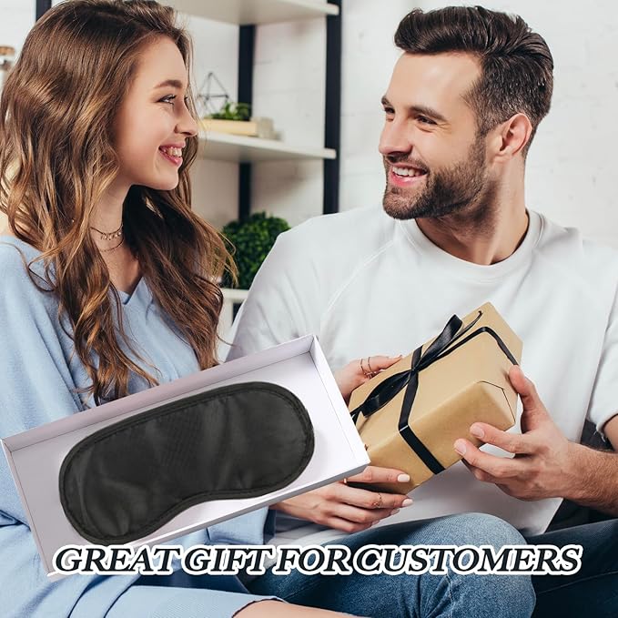 210 PCS Sleep Masks Bulk Eye Mask, Liubeili Sleeping Mask Blindfold Eye Cover Team Building Games Party with Nose Pad and Adjustable Strap for Women Men Kids 4 Layers Black - Bloomnest