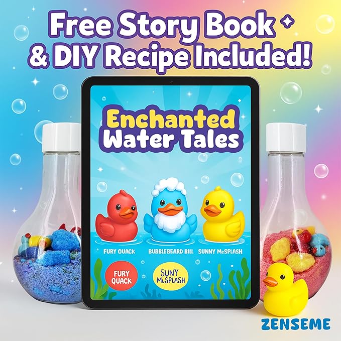 Bath Bombs for Boys with Mini Toy Ducks Inside – Kids Bath Bombs Powder - Bubble Bath for Kids – Bathtime Experiment Kit Mix - Blast of Foam & Colour Surprise – Gift Set of 4 - Bloomnest