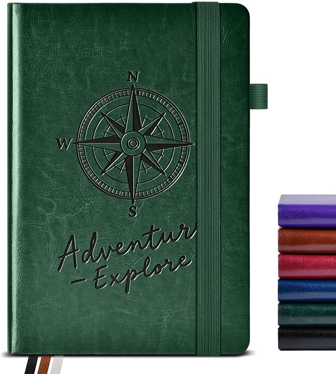 Lined Journal Notebook for Women Men, 160 Pages, A5 Hardcover Vintage Leather Journaling Notebooks for Work, School, Note Taking, Travel, Bible Study, Daily Diary for Writing 5.8"x8.5" (Green) - Bloomnest