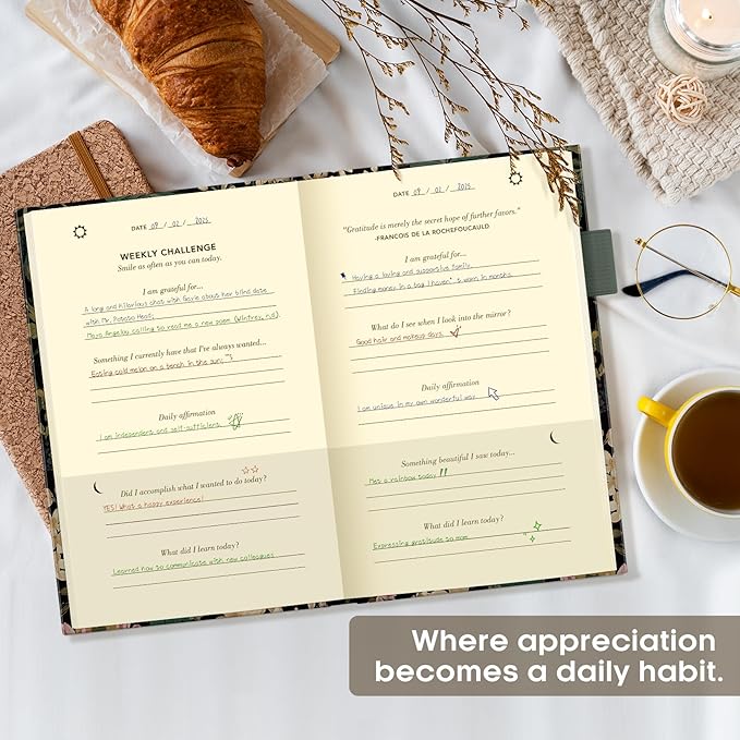 Gratitude Journal for Women – Undated Daily Mindfulness & Manifestation Journal with Prompts for Cultivate Affirmations, Positivity, Self-Care & Happiness - Forest Botanica - Bloomnest