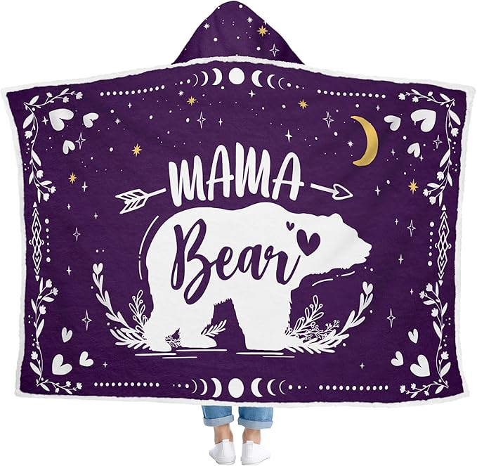 GEEMBI Birthday Gifts for Mom from Daughter and Son - Purple Mama Wearable Blanket Hoodie 47x72 in - Mothers Day and Birthday Gifts for Women, Mama Gift for Women, Gift for Mother in Law - Bloomnest
