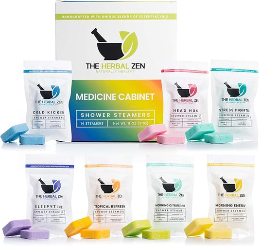 Shower Steamers Aromatherapy Tablets – Variety Pack - Shower Bombs Aromatherapy Made in USA – Valentines Day Gift for Her and Him – Natural Essential Oils – Adult Christmas Stocking Stuffers (14 pack) - Bloomnest