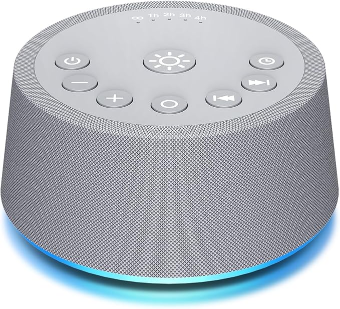 SoundLegend Sleep White Noise Sound Machines 32-Level Volume 30 Sounds 12 Colors Light 5 Timers Adjustable Light Brightness Compact for Everyone Travel Gift Memory Function