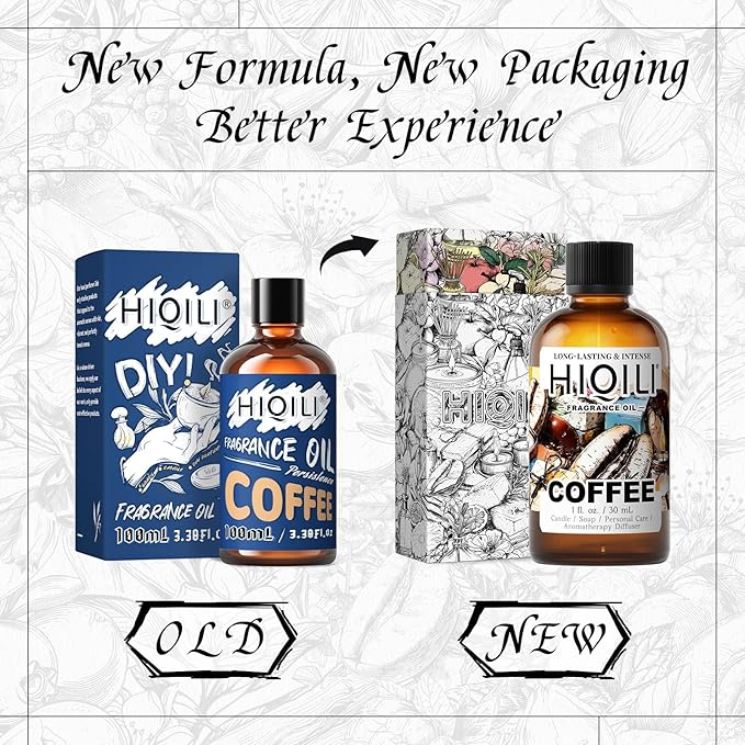 HIQILI Coffee Fragrance Oil for Scent Diffuser & Humidifier, Perfect for Candle, Soap, Perfume Making, New Car & Home - 1 Fl Oz - Bloomnest