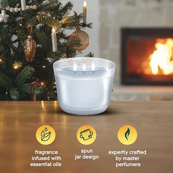 Glade 3-Wick Scented Candle Jar, Bergamot & Eucalyptus, Air Freshener Infused with Essential Oils, 6.8 Oz, 3 Count - Bloomnest