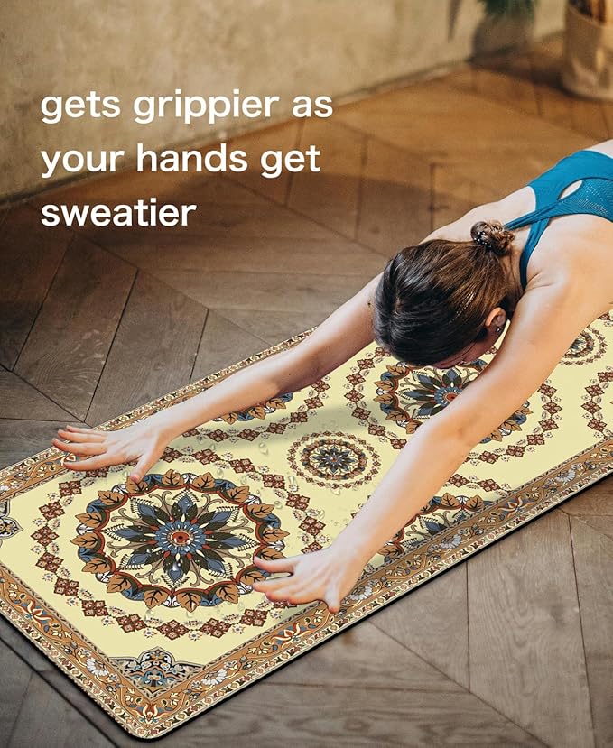 Non Slip Yoga Mat TPE Workout Mat for Men Women, Thick Workout Mat with Carrying Strap, Fitness Mats for Exercise, Yoga, Fitness, Pilates, Floor Workouts (72" x 24" x 6mm) - Bloomnest