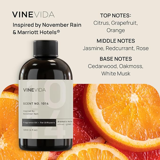 VINEVIDA (32oz) Hotel Fragrance Collection Diffuser Oil - Cold Air Diffuser - Marriott-Inspired Scent No.1014 VINEVIDA