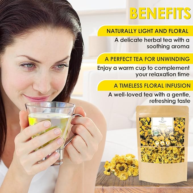 Nhat Anh Farm - Premium Dried Chrysanthemum - 3,5oz(100g) Dried Chrysanthemum Flowers - 100% Natural & Pure - Sugar/Caffeine/Gluten Free. For Making Tea - Bloomnest