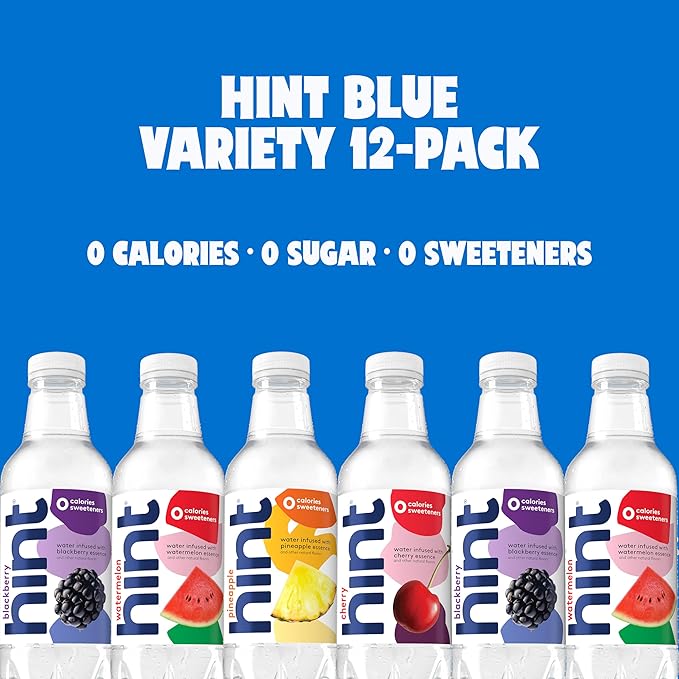 Hint Infused Bottled, Best Sellers Variety Pack - Sugar Free Flavored with Zero Calories, Natural Essences, and No Artificial Sweeteners - 16 Fl Oz (Pack of 12) - Bloomnest