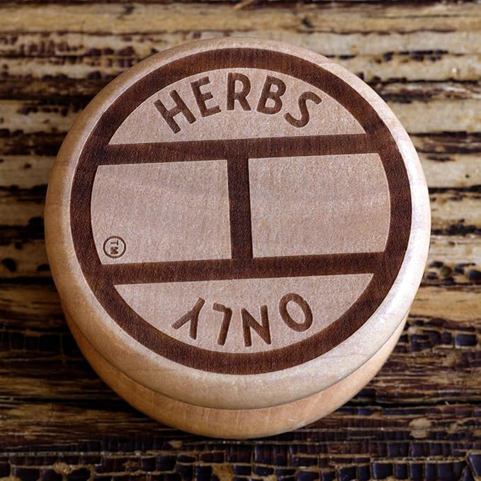 Wood Herb Grinder - Durable Hardwood Spice Mill with Thick Sturdy Metal Pins - Bloomnest