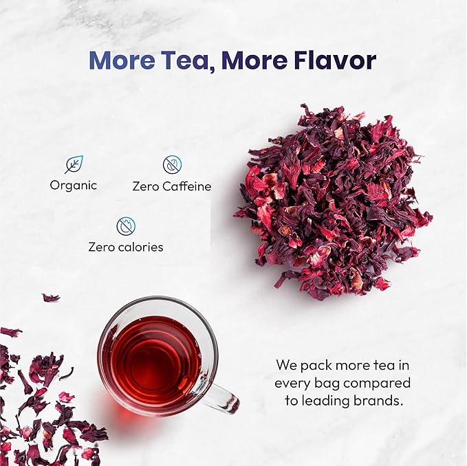 Cederberg Tea Company Organic Hibiscus Tea — 30 Tea Bags | Organic Herbal Tea From Single Origin | Eco-Friendly Tea Bags | Non-GMO Caffeine Free Tea With Zero Sugar - Bloomnest