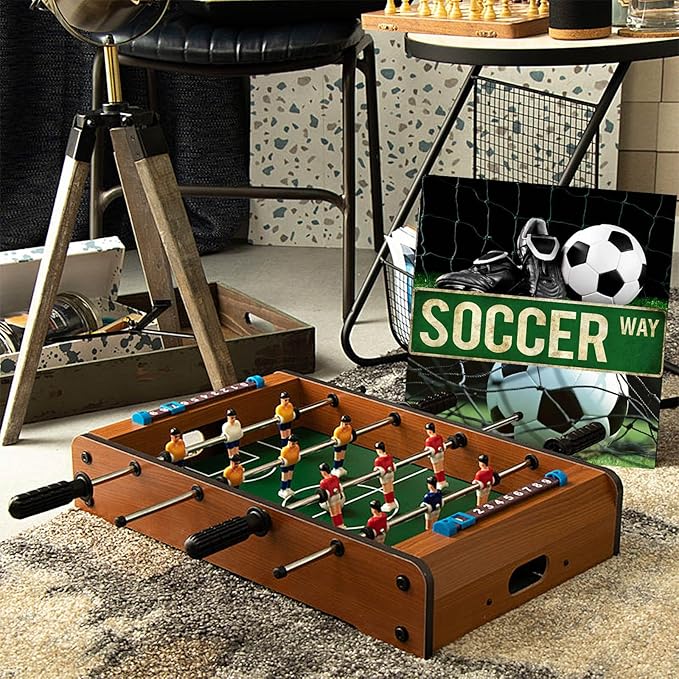 Rasonus Soccer Gifts for Boys 8-12 Men Soccer Poster Wall Decor for Girls Room, Vintage Sports Decor Teen Boys Birthday Christmas Wall Art for Bedroom Man Cave - Bloomnest