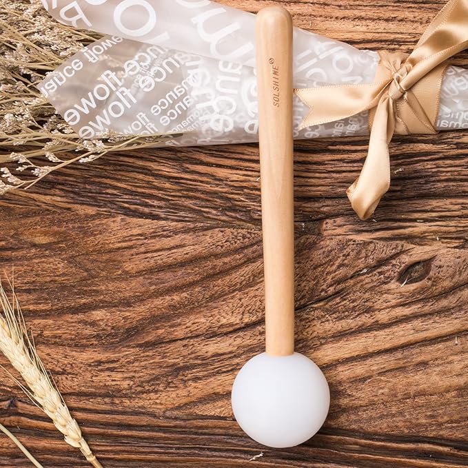 SOLSHINE Crystal Singing Bowl Mallet - Wooden Healing Striker with Rubber Tip for Sound Therapy, Yoga Meditation, Chakra Balancing & Energy Cleansing Tools - Bloomnest