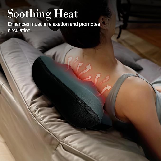 Back Massager with Heat, FSA Eligible HSA Eligible Cordless Shiatsu Neck Massager for Muscle Pain Relief, Kneading Massage Pillow for Neck, Back, Shoulder, Gifts for Women Men - Bloomnest