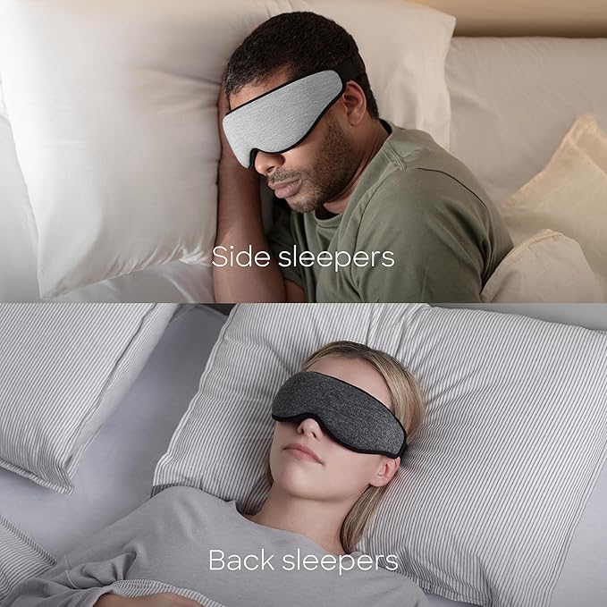 Ostrichpillow Eye Mask, Sleep Mask for Men Women 100% Blackout, No Pressure On Eyes, Soft & Breathable, Adjustable Fit, Travel Bag Included - Bloomnest