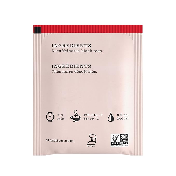 Stash Tea Decaf English Breakfast Black Tea - Decaf, Non-GMO Project Verified Premium Tea with No Artificial Ingredients, 18 Count (Pack of 6) - 108 Bags Total - Bloomnest