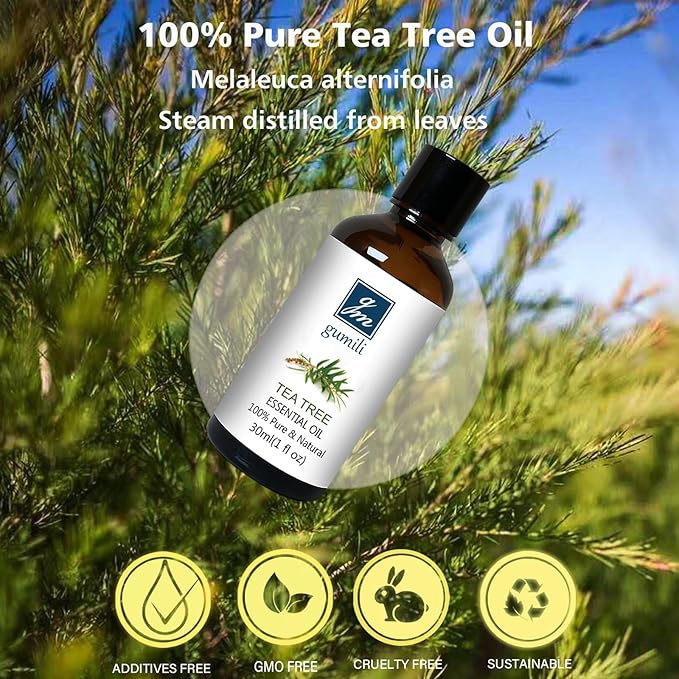 Tea Tree Oil for Skin, Hair, Nail Fungus, Face Body Wash, Foot Soak, Spray, 100% Pure Tea Tree Essential Oil - 30ml - Bloomnest