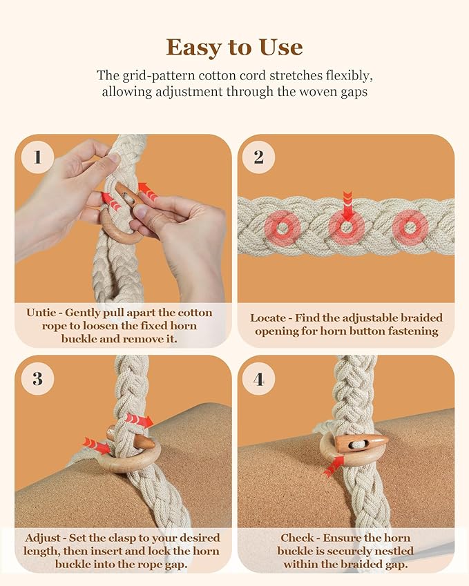 Yoga Mat Straps for Carrying, Handmade Braided Boho Bead Tassel Macrame Strap, Adjustable Thick Yoga Mat Carrier/Holder/Organizing, Stretching Band, Gifts for Women (Mat Not Included)