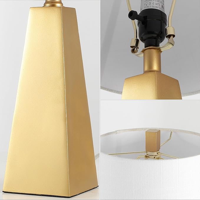 JONATHAN Y JYL1038A Owen 20.5" Resin LED Table Lamp Contemporary Bedside Desk Nightstand Lamp for Bedroom Living Room Office College Bookcase LED Bulb Included, Gold - Bloomnest
