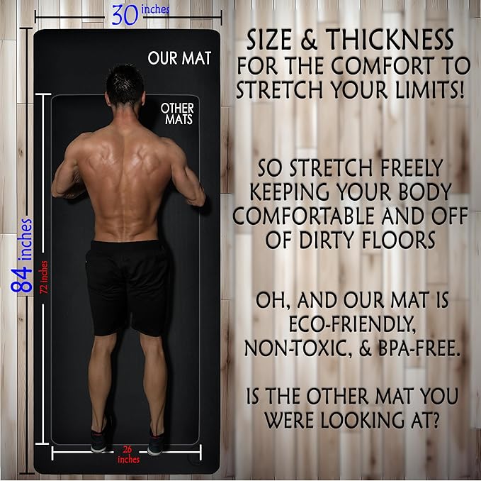 Tatago Extra Thick Yoga Mat Wide & XL-Our 10mm Extra Large Yoga Mat Thick Extra Wide And Long For Total Joint Cushioning. A Large Exercise Mat Thick And Perfect For Home Workout Pilates Or Studio.