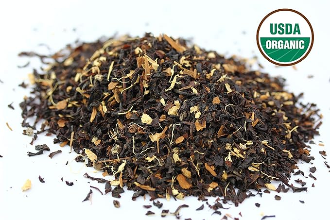 Classic Chai Tea Loose Leaf | CEYLON (110+ Cups) | 100% CERTIFIED ORGANIC Chai Ingredients| Black Tea, Cinnamon, Cardamom, Cloves & Black Pepper | Brews Chai Latte | Ancient Indian House Recipe | 8oz - Bloomnest