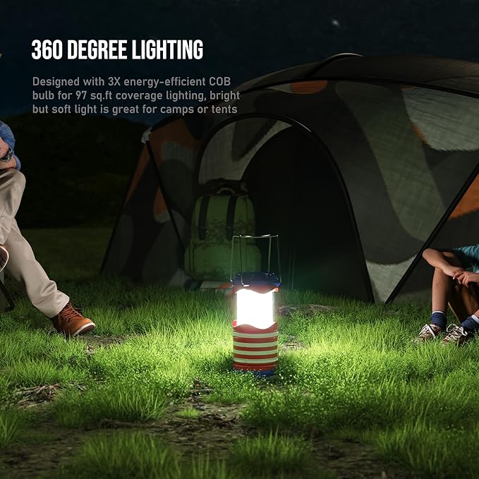 Lichamp LED Camping Lantern, 4 Pack Battery Powered Flashlight for Power Outages, Portable Collapsible Hanging Light Essential for Home, Outdoor, Emergency Lamp Survival Kit Gear for Hurricane, C2 - Bloomnest