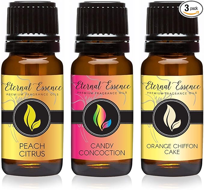 Eternal Essence Oils - Trio (3) - Orange Chiffon Cake, Peach Citrus & Candy Concoction - Premium Fragrance Oil - 10ML EternalEssenceOils