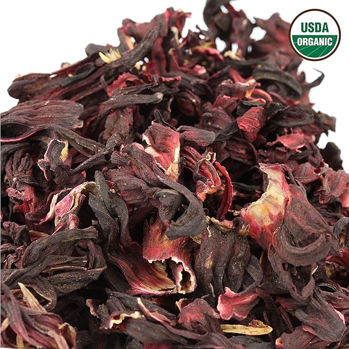 Hibiscus Tea 1LB (16Oz) 100% CERTIFIED Organic Hibiscus Flowers Herbal Tea (WHOLE PETALS), Caffeine Free in 1 lbs. Bulk Resealable BPA-free Bags from U.S. Wellness - Bloomnest
