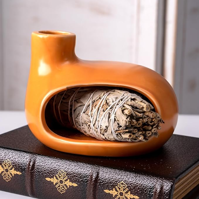 Ceramic Palo Santo Holder - Handcrafted Ash Catcher for Palo Santo Sticks and Sage - Unique Design for Meditation and Home Décor - Incense Burner - Bloomnest