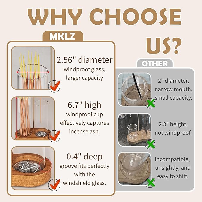 2 in 1 Incense Holder for Sticks with Glass Ash Catcher, Anti-Ash Flying Upside Down Insence Stick Burner, Modern Vertical Inscents-Sticks Holder for Yoga Spa Meditation Home Decor - Bloomnest