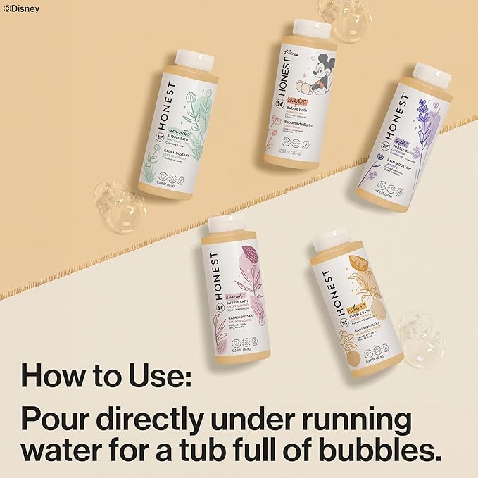 The Honest Company Foaming Bubble Bath Gentle Enough for Baby Dermatologist Tested Tear-Free Hypoallergenic Disney’s Mickey Mouse Comfort Sweet Cream 12 fl oz - Bloomnest