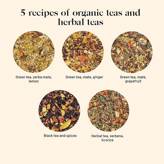 Kusmi Tea - Organic Tea Gift Set - Gift Idea for Men and Women - Green Tea, Herbal Tea, Detox - A Selection of 5 Iconic Flavors - Loose Leaves - 5 Tins of 0,9 oz - Bloomnest