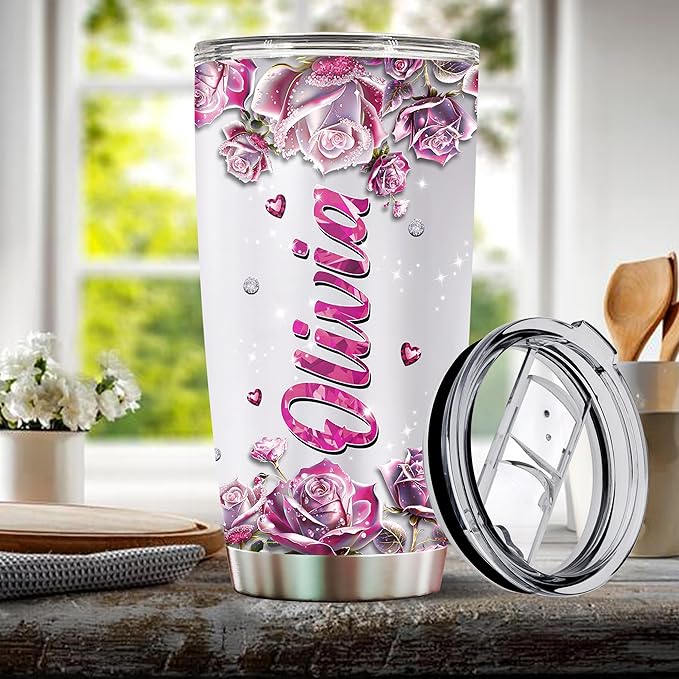 Personalized Insulated Stainless Steel Ladybug Gifts for Women, 20oz Travel Mug Tumbler Water Bottle, Cup for Girls, Wife, Daughter, Perfect for Christmas, Birthday, Mother's Day, Valentine - Bloomnest
