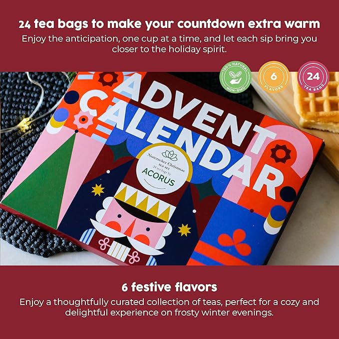 Tea Advent Calendar 2025 Nutcracker by Acorus- 6 Christmasy flavors – 24 tea bags For The Christmas Countdown - Gift Idea For Christmas - Limited Edition - Bloomnest