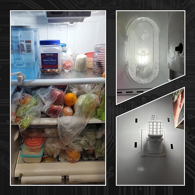 LED Refrigerator Light Bulb 4W Replacement 40W-60W Fridge Light Bulb 600lm AC100-265V 3.5W E26/E27 Medium Screw Base for KEI D34L Frigid-aire Freezer Appliance Lighting, 5000K Daylight White, 1 Pack - Bloomnest